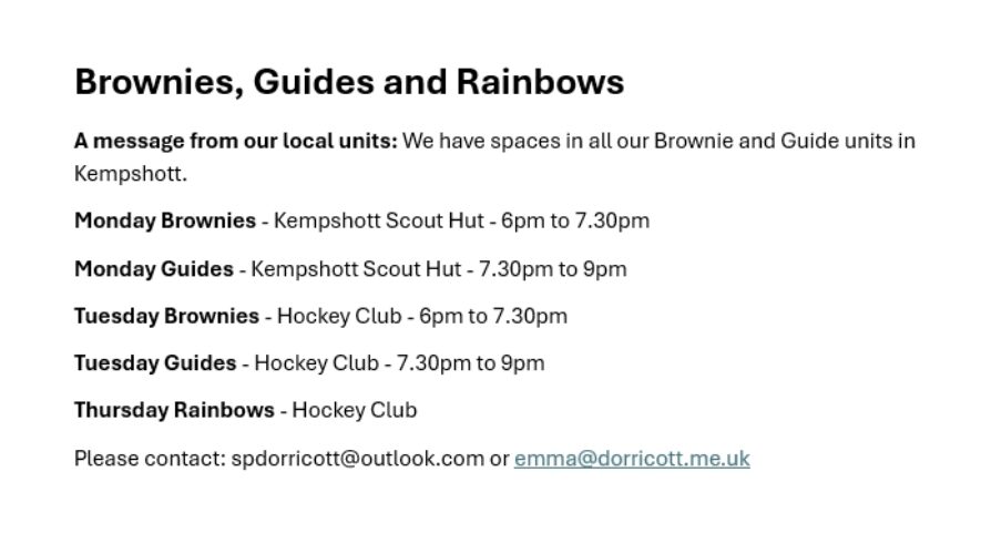 Brownies, Guides, Rainbows